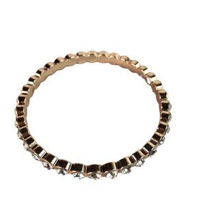 Womens Bracelet Rose Gold Tone Faux Stones All Around No Stretch 6 cm Diameter u
